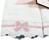 Set (2)) MEG ORIGINAL Baby Burp Cloth - Heirloom Collection - Handmade in The USA (Pink Bows on Cotton