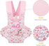 GAGAKU Baby Doll Carrier - Stuffed Animal Carrier for 12 to 24 Inch Reborn Dolls - Adjustable Straps, Pink Flowers