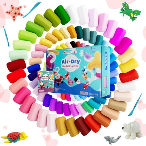 102 Air Dry Clay Colors, Modeling Clay for Kids, Model Magic Clay, DIY Molding Clay Kit with Sculpting Tools, Soft