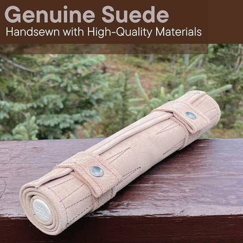 Sondergut Roll-up Suede Backgammon Game, Cream