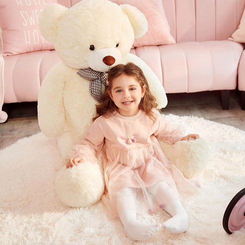 IKASA Giant Teddy Bear Plush Toy, Stuffed Animals, White, 47 inches