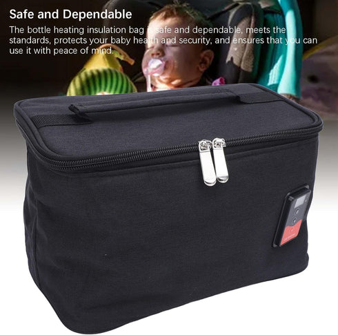 Portable Car Baby Bottle Warmer, Adjustable Temperature Milk Heater Bag with Digital Display Screen, Multi Purpose Milk