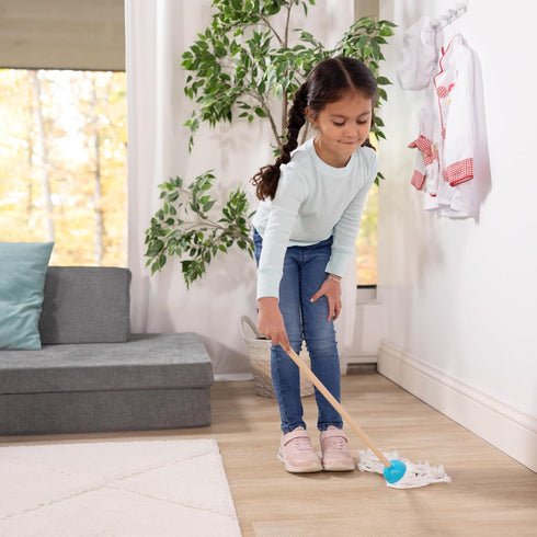 6-Pc. Set 3+ Melissa & Doug Dust Sweep Mop, Toddler Cleaning with Kids Broom & Accessories, Preschool Learning