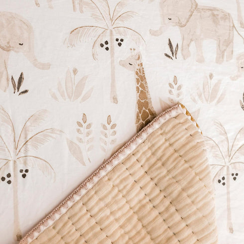 Crane Baby 28w 52h 9d Soft Cotton Crib Sheet, Storage Bin, Safari Animal Print, x x