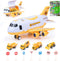 Interactive Airplane Toy with Toy Cars - Toy Airplane with Lights, Music,