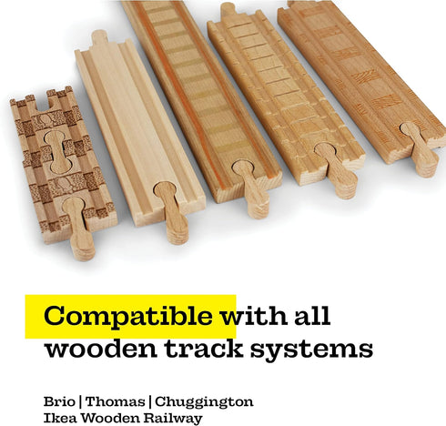 11 Pack Sets Pcs Deluxe Wooden Dog Bone Track Connector - Train Connector Pieces Compatible with All Wooden Train Track