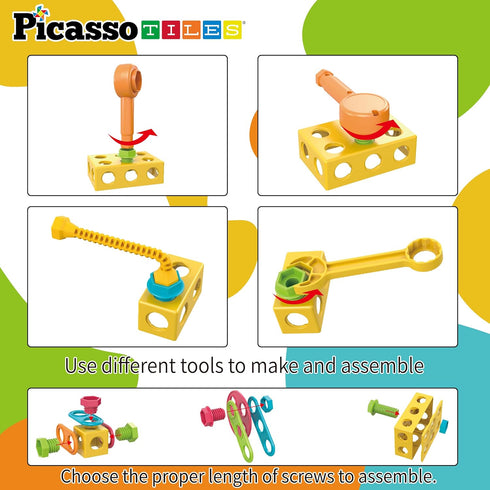 115 Set Playset 3+ PTN115 PicassoTiles Piece Building Blocks Kids STEM Toy Construction Engineering Sensory Toys Kit