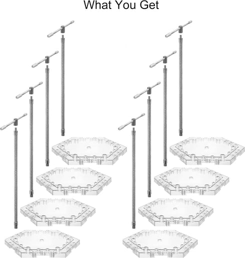 Zovelynta 8-Pack 1/144 Clear Adjustable Action Figure Stand with Metal Clips & Flexible Arms Action Figure Display