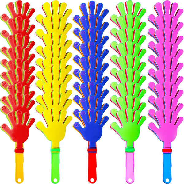 Sratte 80 Pcs Mini Hand Clappers Noisemakers, 9.5 Inch Bulk Clappers for Party Favors and Sporting Events