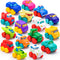 JOYIN Cartoon Cars, Soft Rubber Toy Car Set, Mini Vehicles, Bath Toy