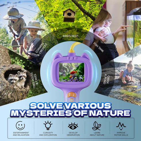 laaguu 3+ Borescope Snake Camera with Light for KidsSTEM Endoscope Educational Toy KitOutdoor Camping Nature Science