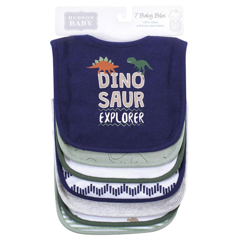Dinosaur Explorer Cotton Bibs for Babies - One Size