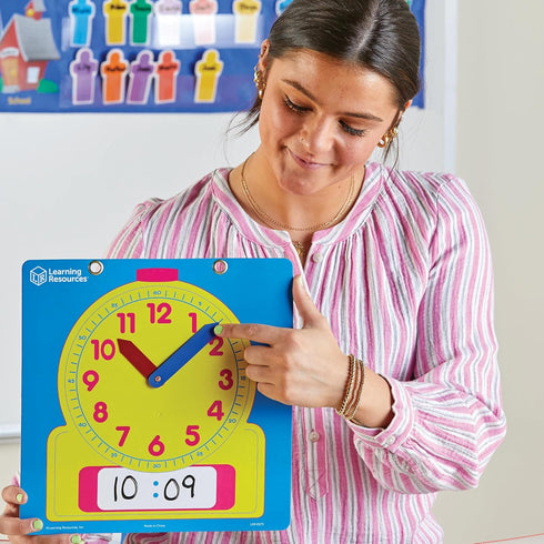 1 Learning Resources Write & Wipe Demonstration Clock - Piece, Clocks for Teaching, First Grade Learning Games