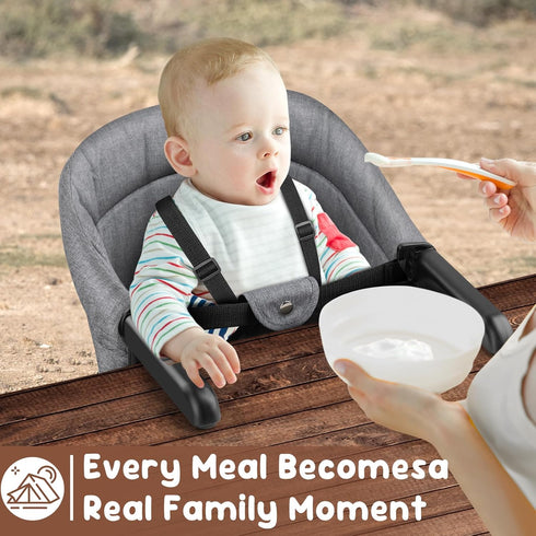 37 lb 6-36 Portable Hook-On Baby High Chair with Clip-On Design & Weight Capacity | Foldable Travel & Home Use