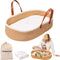 LittleLaughs Moses Basket for Babies with Muslin Blanket | Changing Basket for Baby