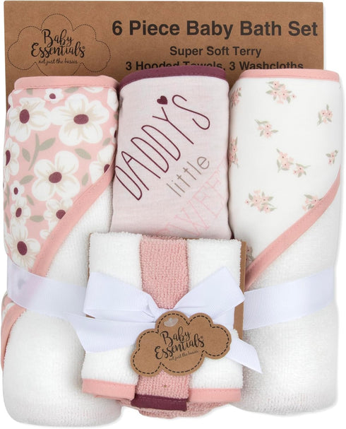 6 Set Set Hooded Baby Bath Towel and Washcloth Piece for Newborns, Infants & Toddlers, Boys & Girls Baby Hooded Towels
