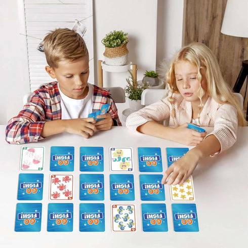 Classic Card Games for Kids - Go Fish, Old Maid, Slap Jack, Memory Match - 4 Decks in 1 Pack for Ages 4+