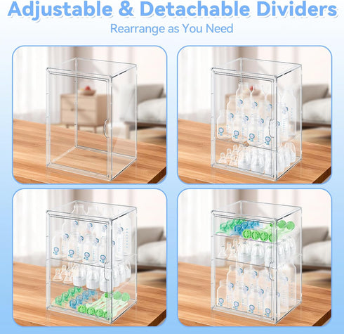 Countertop, Baby Bottle Storage Organizer for Large Clear Bottle Organizer, Baby Bottle Storage Organizer for Bottles