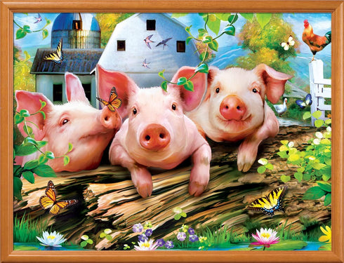 Masterpieces 300 Piece EZ Grip Jigsaw Puzzle - Three Lil' Pigs, 18"x24"