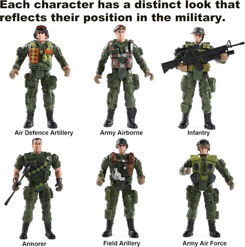 US Army Men and SWAT Team Toy Soldiers Action Figures with Military Weapons Accessories for Kids, 12Pcs