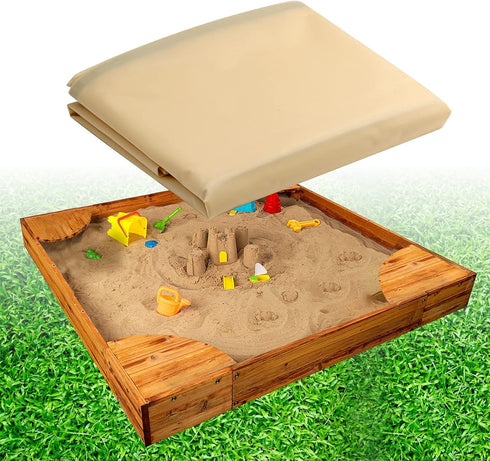 Hoypeyfiy Sandbox Sandpit Cover, Kids Sand Box Cover for Sand and Toys Protection,