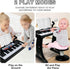 Love&Mini Piano Toy for Kids - 37 Keys Kids Piano Keyboard with Stool and Microphone, Black