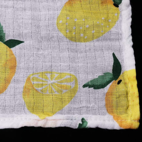 Baby Swaddle Blanket - Unisex Cotton Muslin Swaddling Blanket, Nursing Cover & Burping Cloth - Lemon