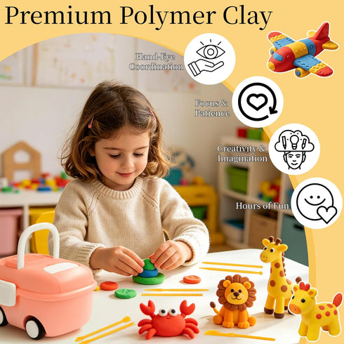 285 120 Pcs Polymer Clays Bright Colors Oven Bake Clay Non-Sticky Modeling Clay DIY Starter Kit with Sculpting Tool