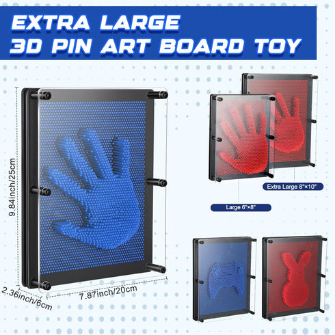 2 Pack 3D 10 8 Inch Jenaai Extra Large Pin Art Board Toy x Plastic Pin Art Board Sensory Toy Stress Relief Fidget Toys