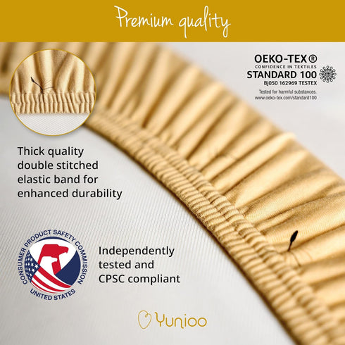 4moms 100% 32x16 Yunioo Premium Fitted Baby Bassinet Sheets, Changing Pad Cover and Stroller Sheets, Compatible