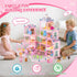 randhar 4-Story 15 2 3 4 5 6 7 8 9 10+ Doll House for Girls, Dream Dollhouse Rooms with Dolls, Lights, Animals