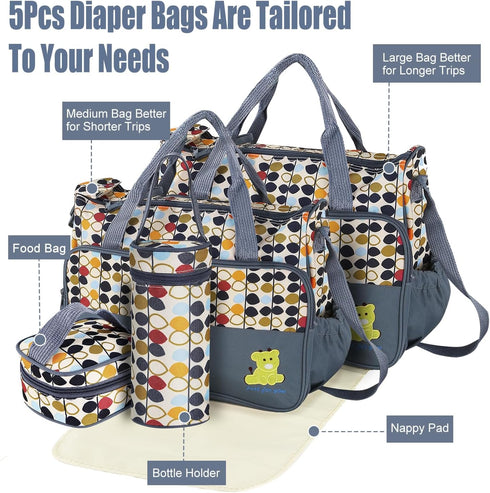 Set, Backpack Baby Diaper Bag Large Baby Doll Diaper with Changing Pad & Pacifier Case, Travel Girl/Boy Tote Bags