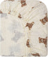 52 28 inches, Ali+Oli Teddy Bear Print Muslin Fitted Crib Sheet, Soft Breathable Cotton, x Cream and Brown