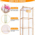GRETJOB 70x16.5x16.5 Inch 220+ Extra Large Stuffed Animal Storage Organizer with Wheels & Mesh Pockets - Wooden Corner