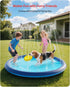 67" 0.52mm Summer QPAU Splash Pad with Flying Disc for Dogs & Kids Extra-Thick Non-Slip Sprinkler Pool, Leakproof Water