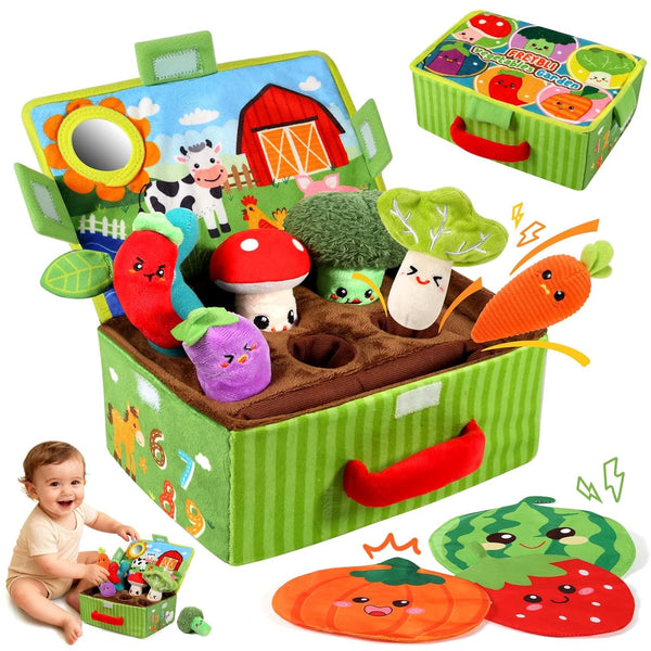 FREYBLI Baby Toys 6-12 Months - Soft Vegetable Garden Plant Plush Toy
