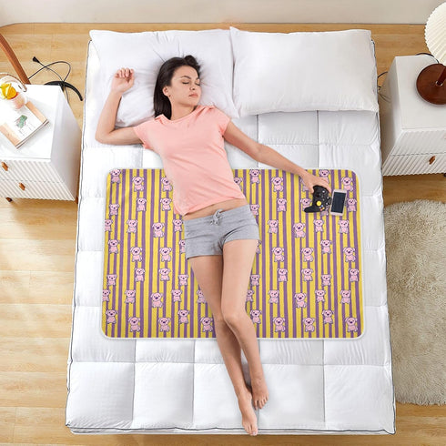 siphylline 52" 34" Pink Puppies Yellow Purple Striped Extra Large Resuable Changing Pad Covers Highly Absorbent Pee