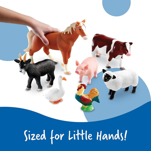 Learning Resources Jumbo Farm Animals Toy Set for Toddlers, 7 Pieces, Ages 18 Mos+