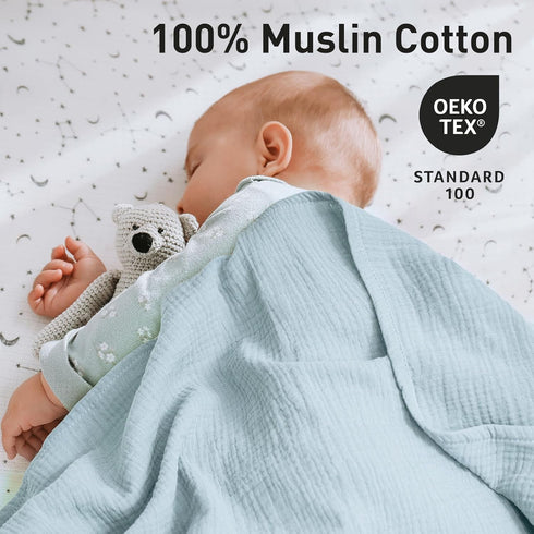 4-Pack 40 38 inches GLLQUEN BABY Muslin Swaddle Blankets for Girls Boy, Baby Blankets for Girl Boy, Newborn Receiving