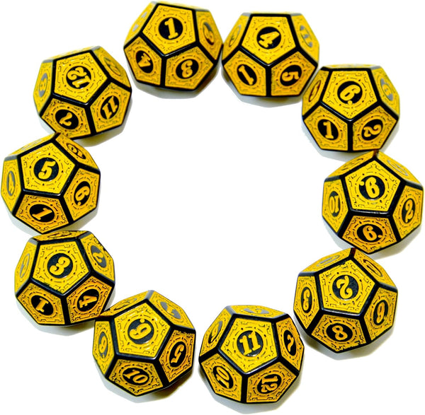 SmartDealsPro 10-Pack Six Sides D6 12 Sided D12 Dice Die for DND