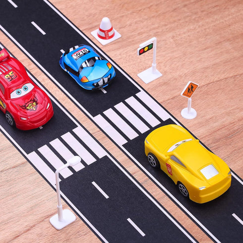 Black Track Tape, Toy Car Tape for Kids, Race Cars Decorations for Birthday Party (2 Rolls, 2.4" x 33')