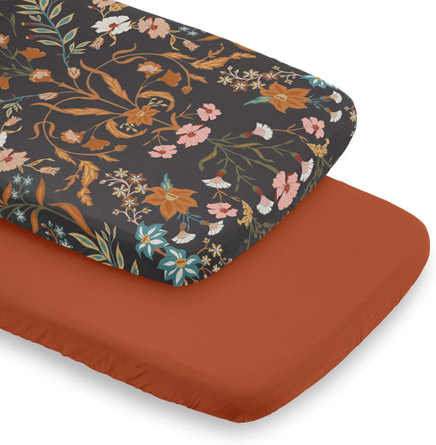 Sweet Jojo Designs Boho Wildflower Vintage Floral Girl Baby Bassinet Sheets Fitted