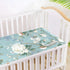SyXIOP 28" 52" Chinese Style White Peony Cooling Baby Crib Mattress Cover x Absorbent Crib Padding for Sides for Kids