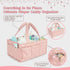ZONZEE Baby Diaper Caddy Organizer with Zipper Pockets & Dividers Portable Nursery Storage Basket for Diapers, Wipes