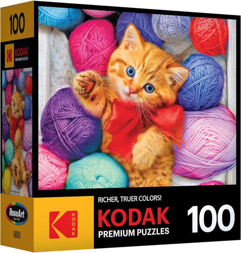 RoseArt - Kodak Premium - Cuddly Yarn Box - 100 Piece Jigsaw Puzzle for Kids and Adults