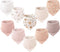 Konssy Muslin Baby Bibs 10 Pack Baby Bandana Drool Bibs 100% Cotton