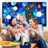 Video Game Toss Games: Level Up Game Controller Banner Backdrop with 3 Bean Bags for Kids - Blue Gaming Party Supplies