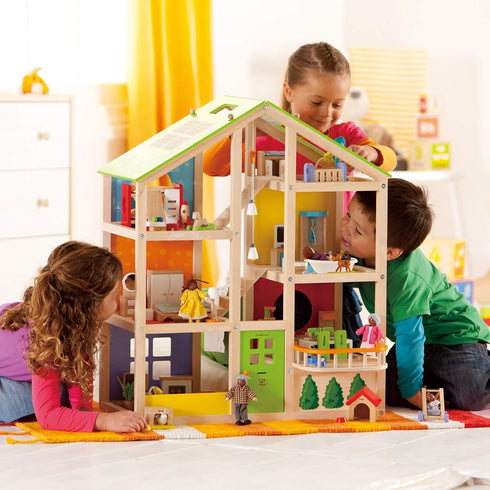 Hape Wooden Doll House Furniture Family Bathroom Set, Small, White