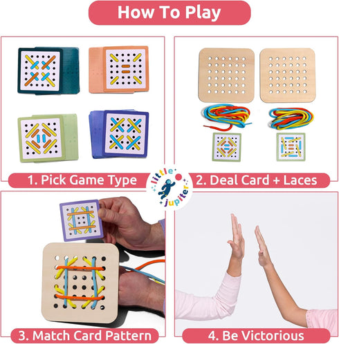 Race To Lace - The Perfect Travel Games for Kids and Adults - Solo or 2+ Players - Great Car Games, Airplane Games, Family & Kids Games for 4+ Years & Up - Road Trip Games - KIds Travel Activities