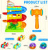 2-in-1 Hammer 1 2 3 4 5+Year Funwee Rolling Ball & Racing Car Ramp Toy for Toddlers, Race Track Lights Ball Drop